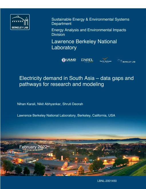 Cover of Electricity demand in South Asia – data gaps and pathways for research and modeling