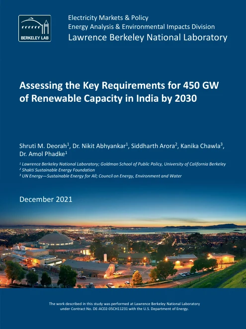 Cover of Assessing the Key Requirements for 450 GW of Renewable Capacity in India by 2030