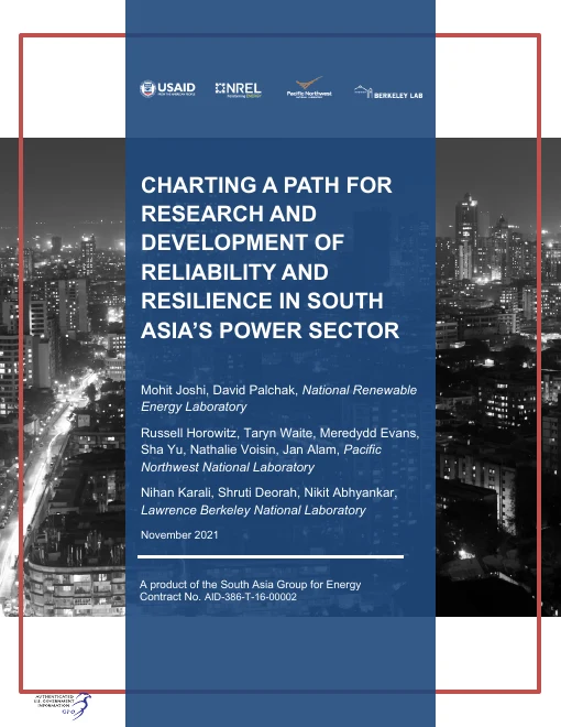 Cover of Charting a Path for Research and Development of Reliability and Resilience in South Asia's Power Sector