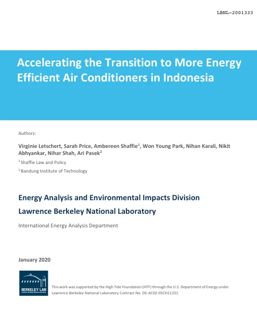 Cover of Accelerating the Transition to More Energy Efficient Air Conditioners in Indonesia