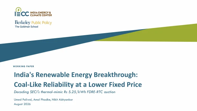 Cover of India’s Renewable Energy Breakthrough: Coal-Like Reliability at a Lower, Fixed Price