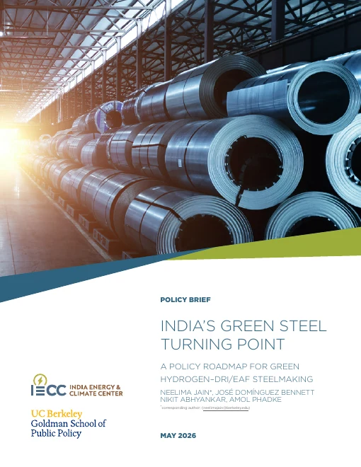 Cover of India’s Green Steel Turning Point: A Policy Roadmap For Green Hydrogen–DRI/EAF Steelmaking