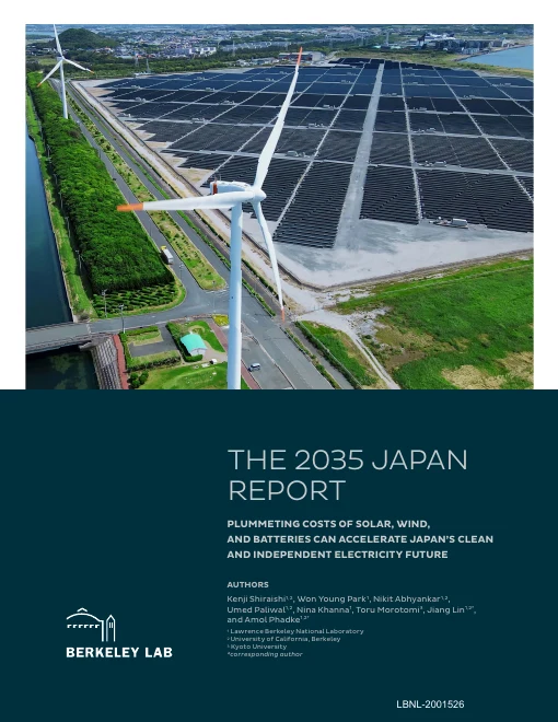 Cover of The 2035 Japan Report: Plummeting Costs of Solar, Wind, and Batteries Can Accelerate Japan’s Clean and Independent Electricity Future