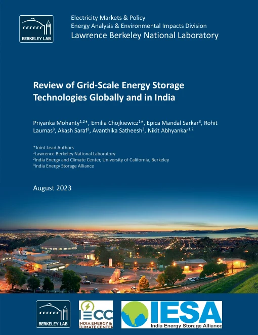 Cover of Review of Grid-Scale Energy Storage Technologies Globally and in India